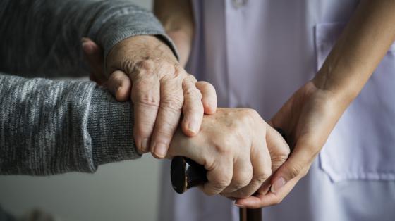 Closeup of a support hands