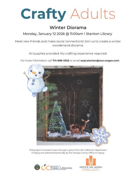 Stanton Library Winter Diorama Flyer on January 12, 2026