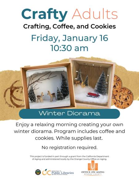 Laguna Beach Library Winter Diorama Event Flyer on January 16, 2026