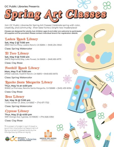 Spring Art Classes (May 2026)