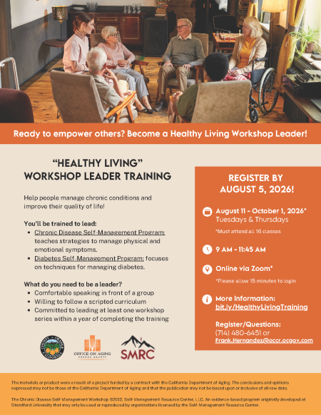 Healthy Living Workshop Leader Training Flyer